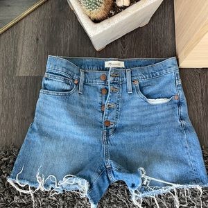Madewell High Waist Button Fly Denim Shorts